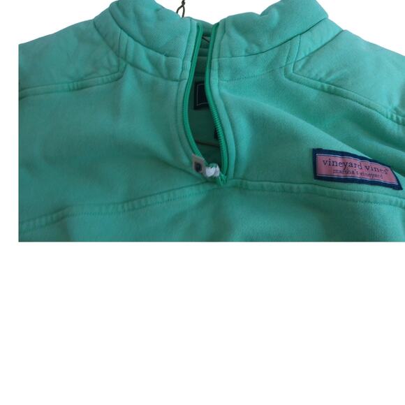 Vineyard Vines Shep 1/4 Zip Sweatshirt Quilted Neptune Green Size Small - Picture 4 of 6